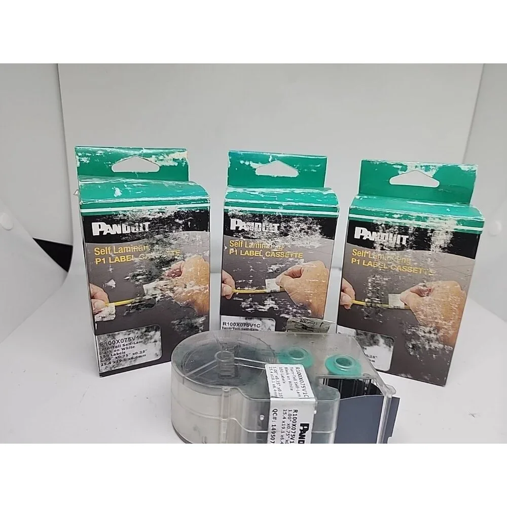 4) Panduit R100X075V1C P1 Cassette Continuous Tape Vinyl 1.0